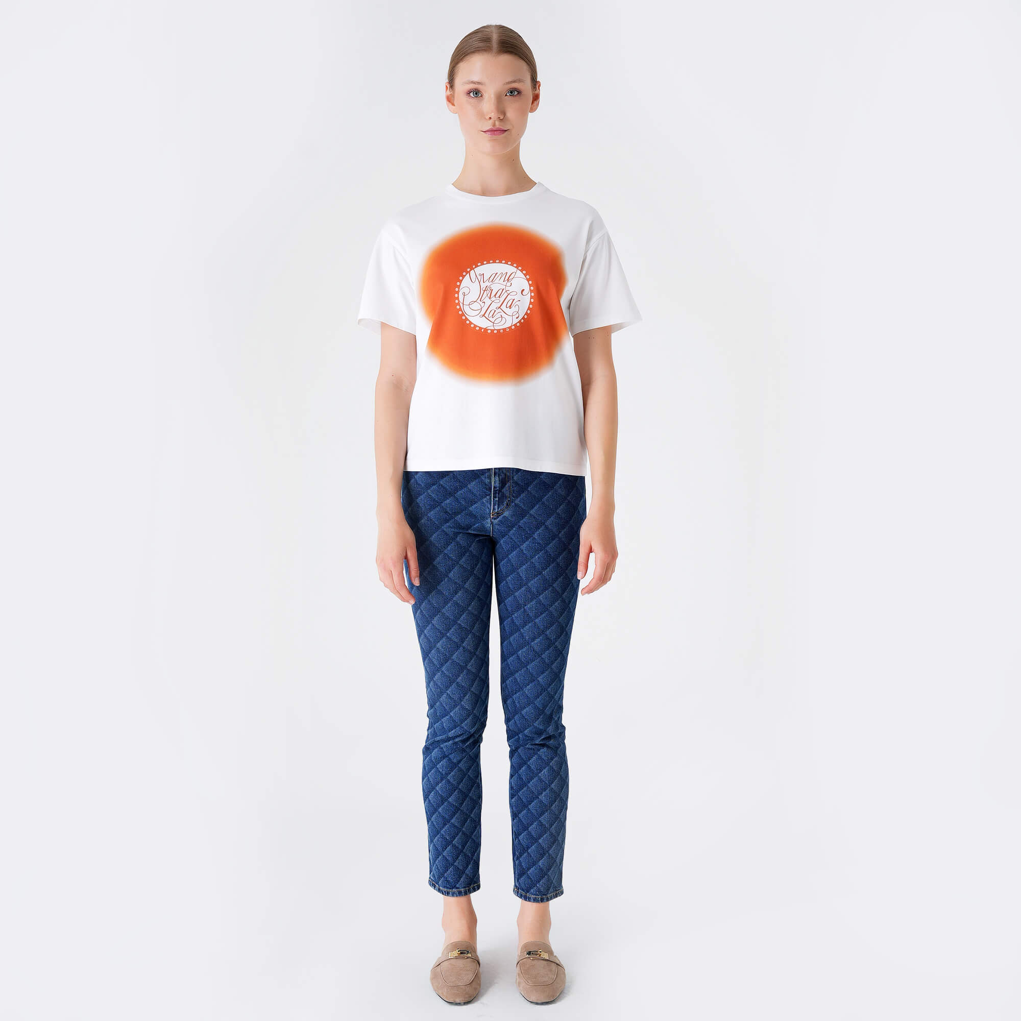 Hermes - White&Orange Grand Thala Tshirt